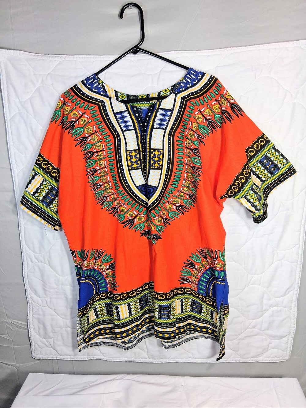 Dashiki Caftan "Angelina" Print Cultural Unisex Bulky Baggy V-neck Tunic Top